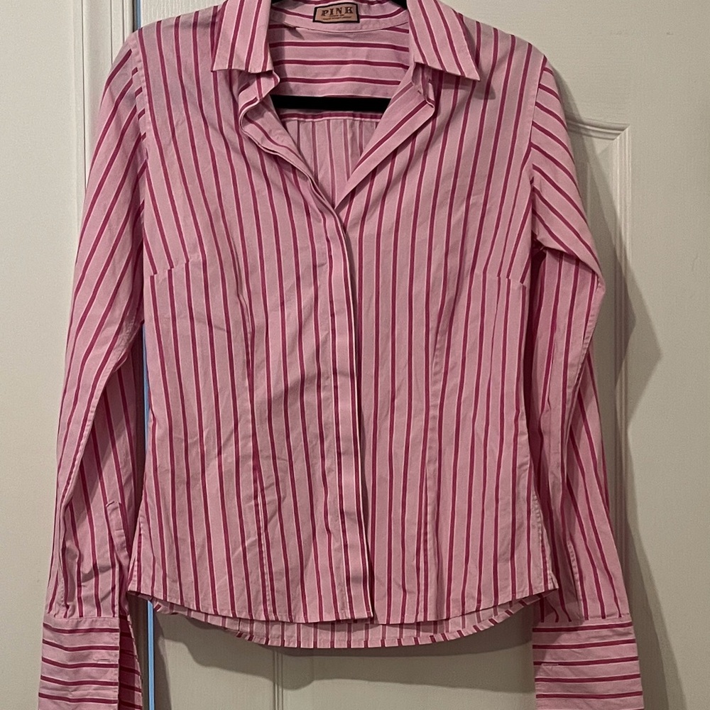 Thomas Pink Light Pink and White Striped Shirt